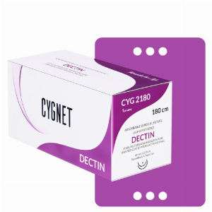 DECTIN 5'0 POLYGLACTIC (3/8 Circle rev cutting 16 mm 45 CMS – Synthetic Absorbable suture) Pack of 12