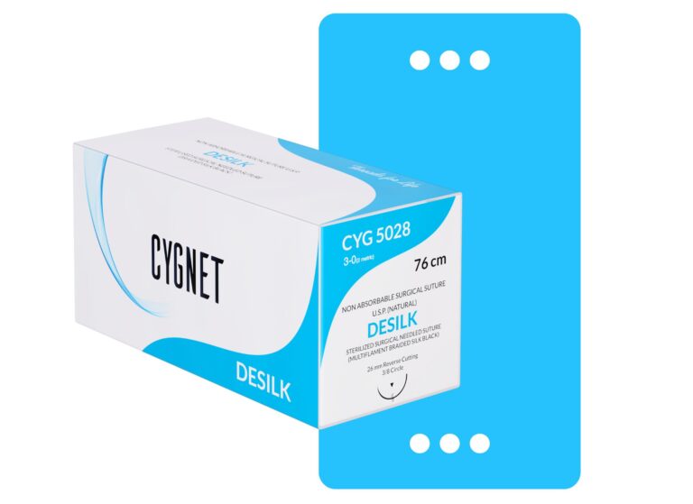 DESILK 3'0 (3/8 rev cutting 16 mm 45 CMS Non-absorbable braided surgical suture SILK) Pack of 12