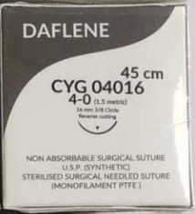 DAFLENE 4'0 PTFE Suture (3/8 rev cutting 12 mm 45 CMS) Pack of 12