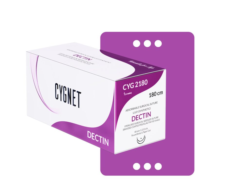 DECTIN 6'0 POLYGLACTIC (3/8 Circle rev cutting 12 mm 45 CMS – Synthetic Absorbable suture) Pack of 12