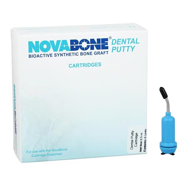 Novabone Putty Cartridges - 6 Cartridges x 0.5 cc (Alloplastic graft in PUTTY consistency)