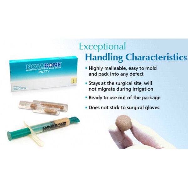 Novabone Putty Double Syringe - 2 syringes x 0.5 cc (Alloplastic graft in PUTTY consistency)