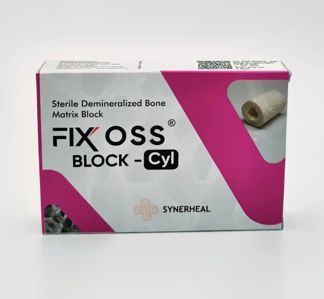 Fix Oss Block CYLINDER - 8 x 4 x 12 mm (Spongious HA Collagen Bone Block) Single Unit