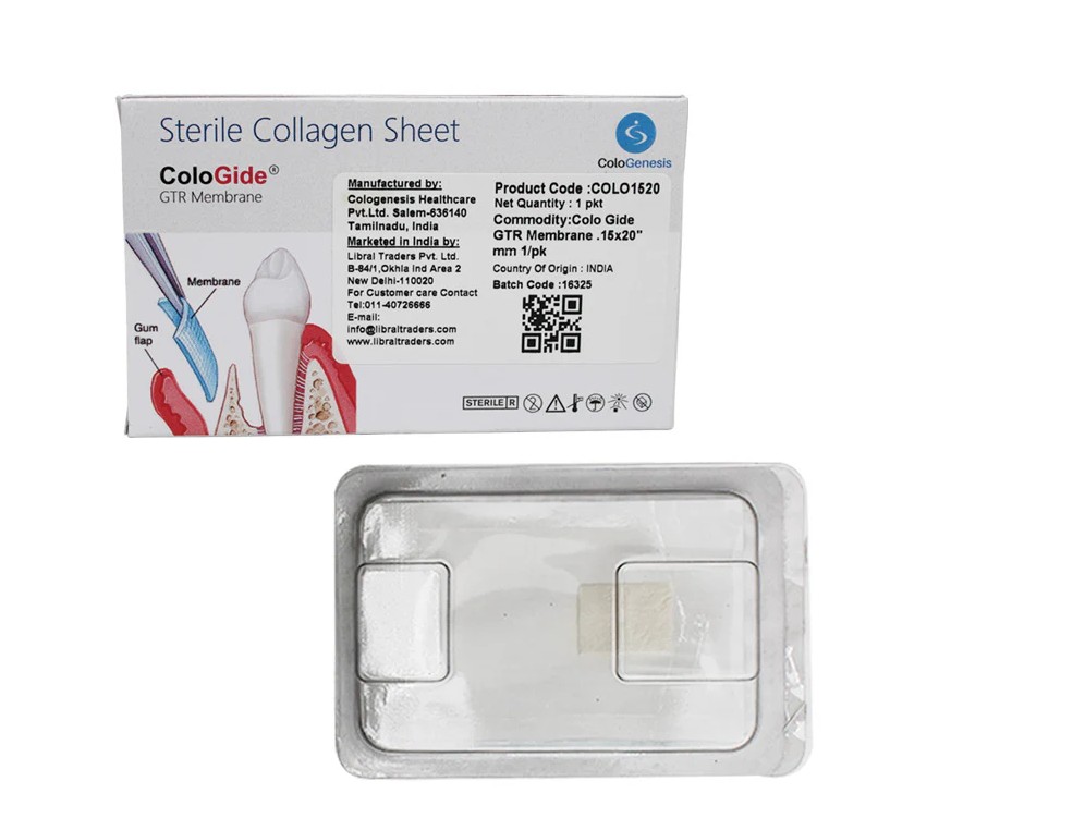 Colo Gide 10 x 15 mm (Resorbable GTR Membrane) Single Unit pack