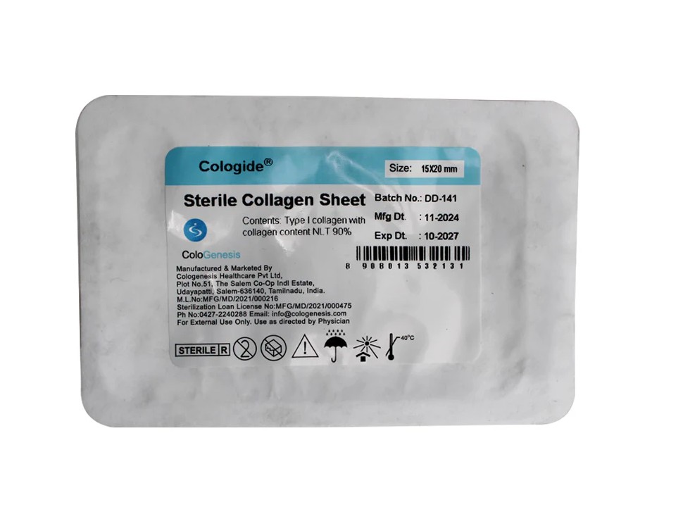 Colo Gide 15 x 20 mm (Resorbable GTR Membrane) Single Unit pack