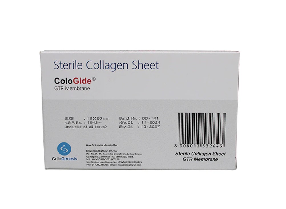 Colo Gide 30 x 40 mm (Resorbable GTR Membrane) Single Unit pack